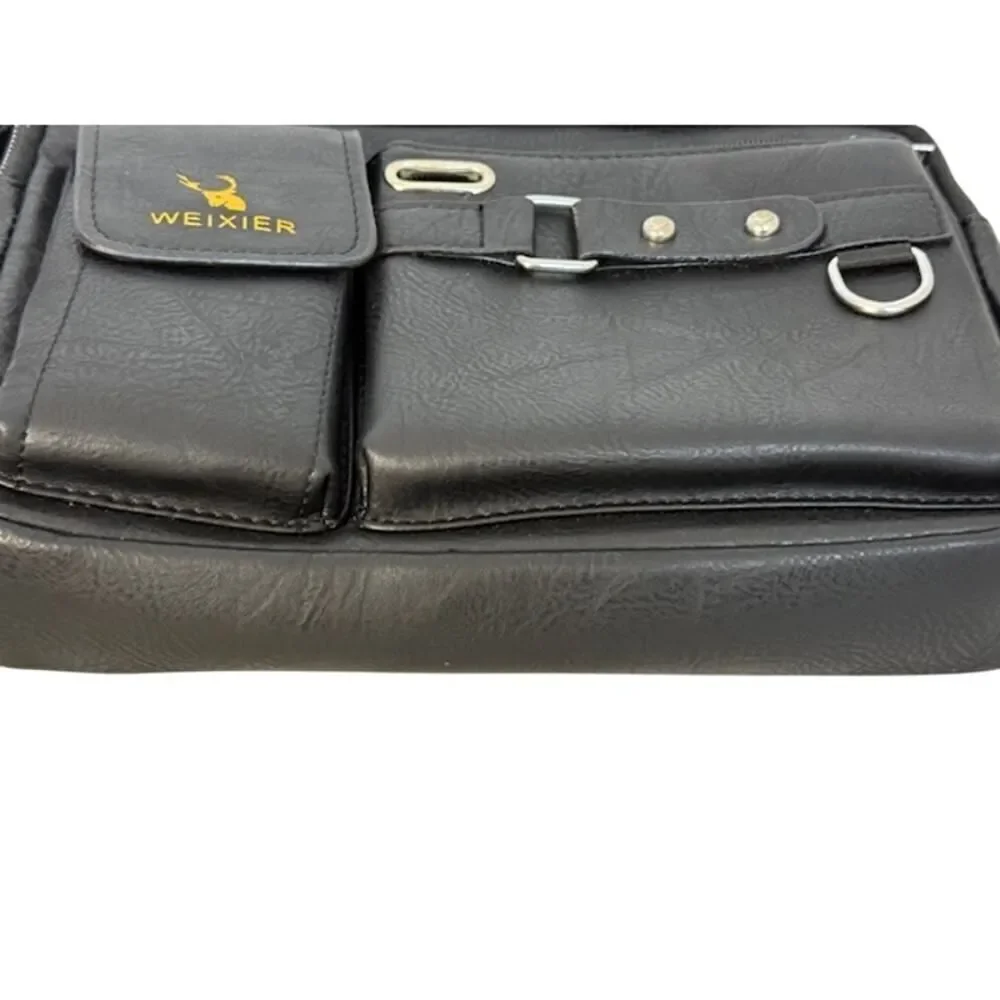 Weixier Men's Shoulder Bag Crossbody Messenger Briefcase Style Tote